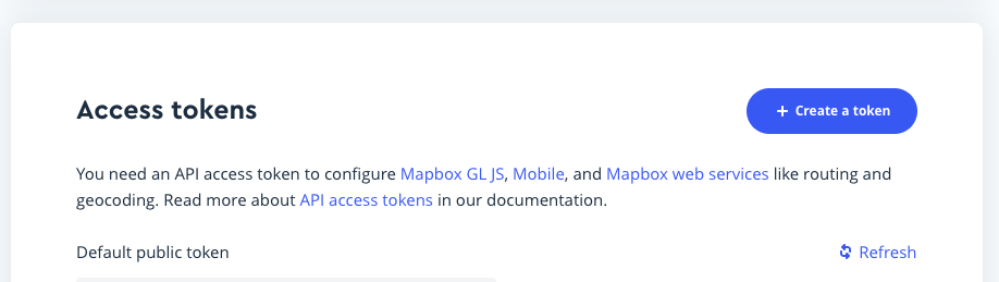 Mapbox Create a Token