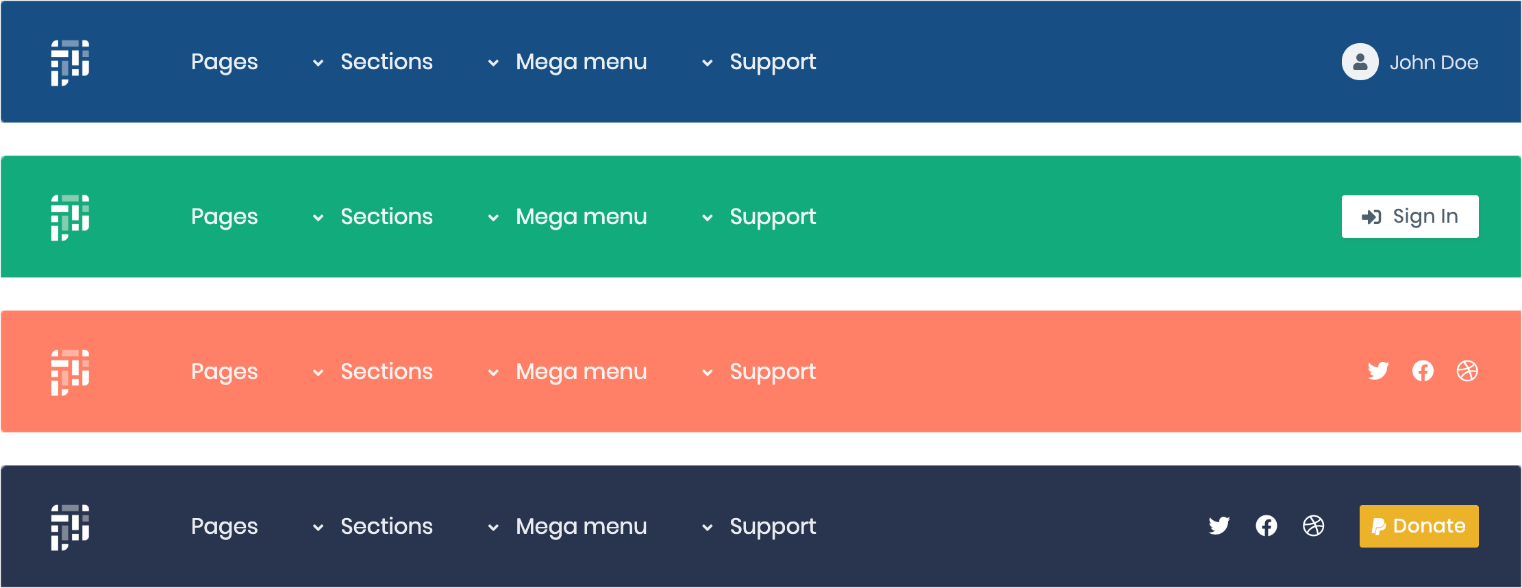 Navbar component